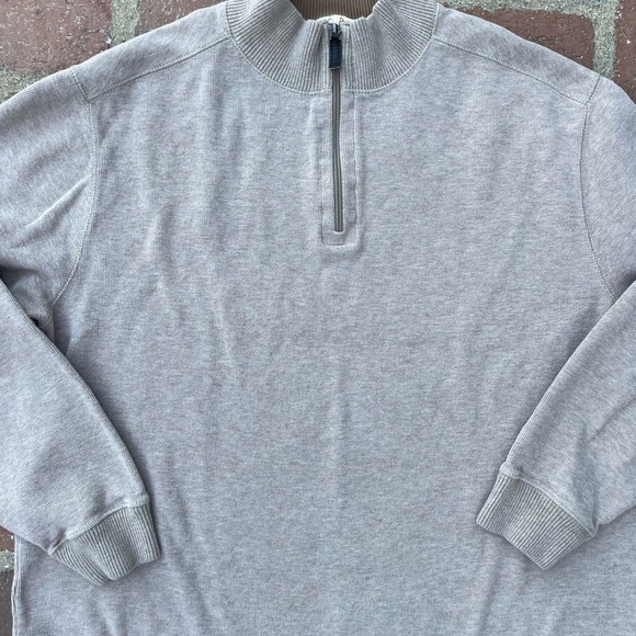 Jos.a.bank Mens preppy cream sweater 1/4 zip size L - Picture 5 of 7
